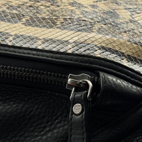 MCM Leather Backpack with Python Print Front Panel - Picture 8 of 16